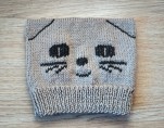 Bonnet "chat" brodé 1 an