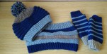 Ensemble bonnet, snood, et mitaines 6 ans